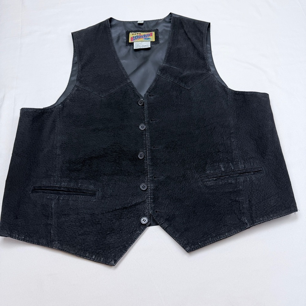AXLE Works Black Leather Vest